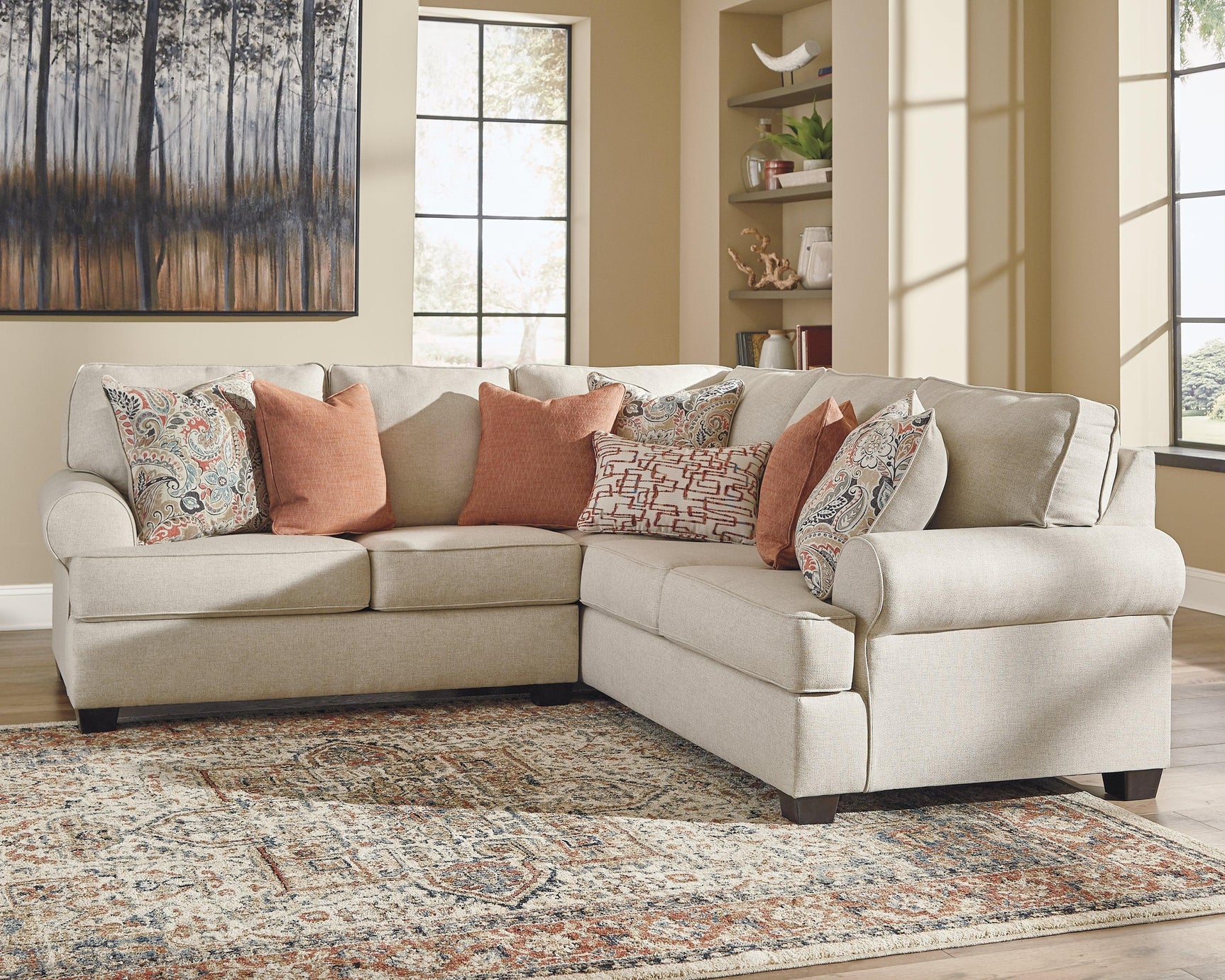 Amici Linen Chenille 2-Piece Sectional - Ella Furniture