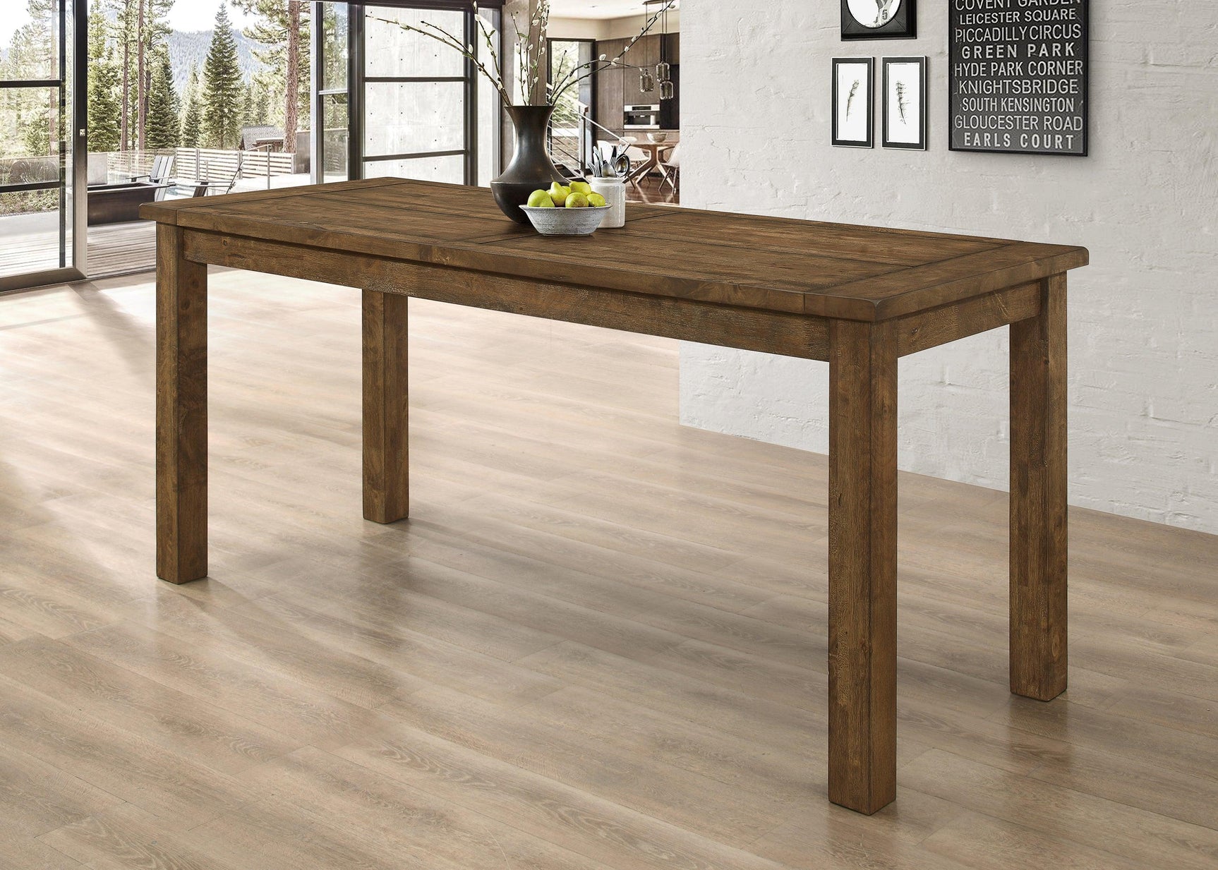 Coleman Rustic Golden Brown Rectangular Counter Height Set - Ella Furniture