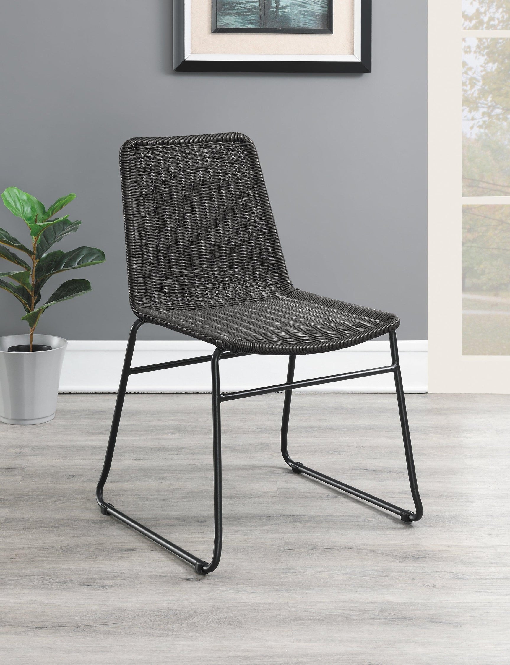 Aviano Base Gunmetal Circular Dining Room Set - Ella Furniture