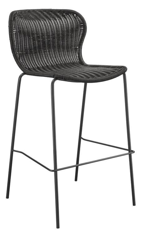 Mckinley Upholstered Bar Stools With Footrest (Set Of 2) Brown And Sandy Black - Ella Furniture