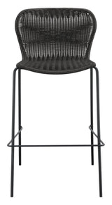 Mckinley Upholstered Bar Stools With Footrest (Set Of 2) Brown And Sandy Black - Ella Furniture