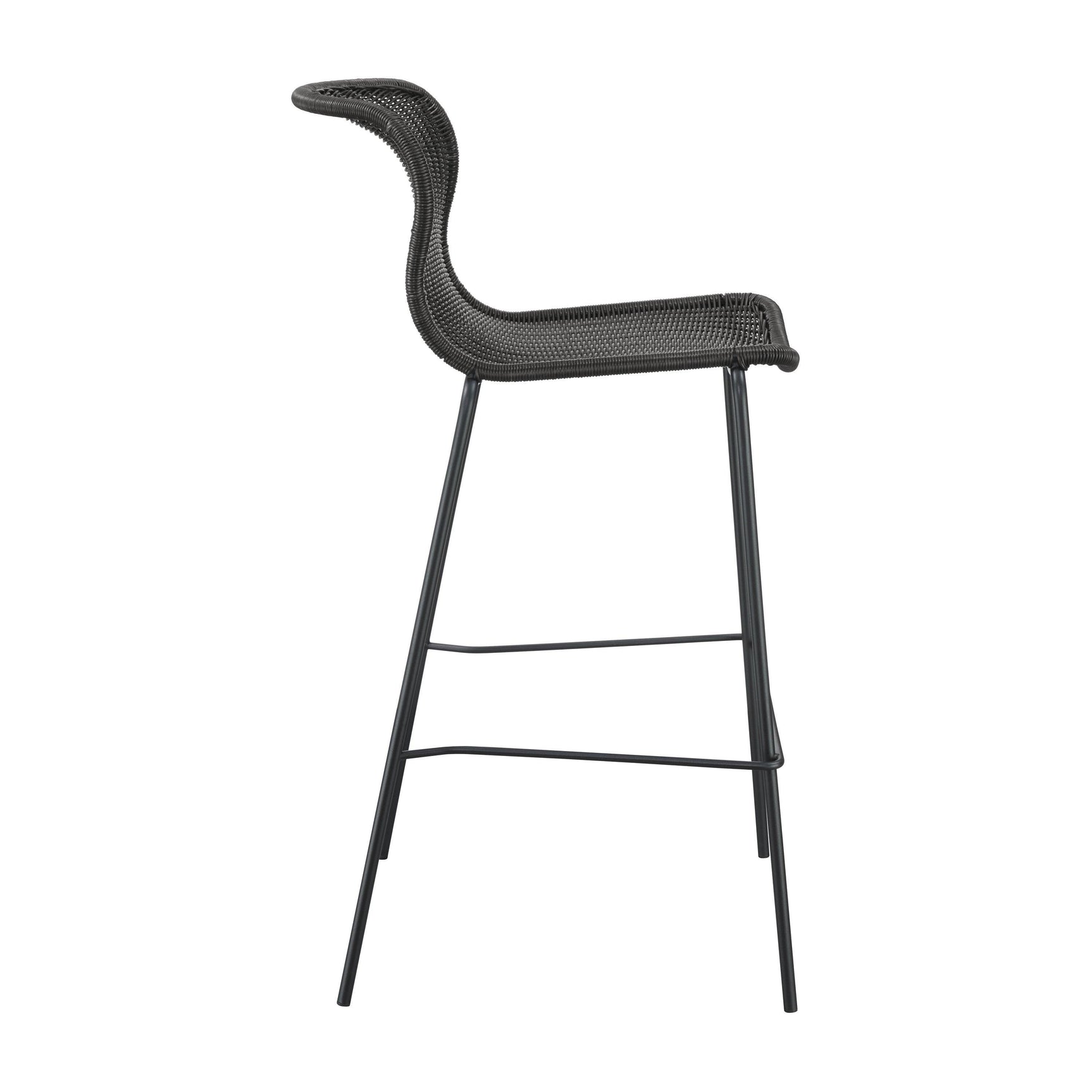 Mckinley Upholstered Bar Stools With Footrest (Set Of 2) Brown And Sandy Black - Ella Furniture