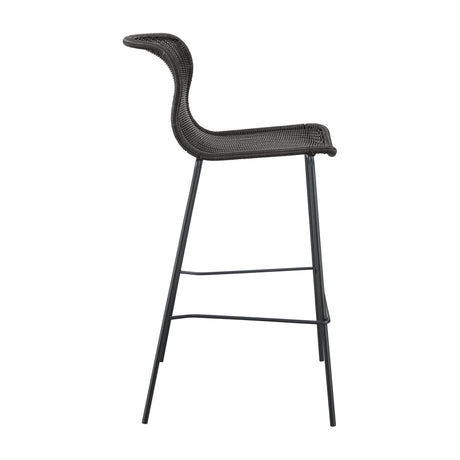 Mckinley Upholstered Bar Stools With Footrest (Set Of 2) Brown And Sandy Black - Ella Furniture