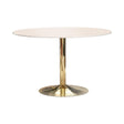 Kella Round Dining Table Natural Marble And Gold - Ella Furniture