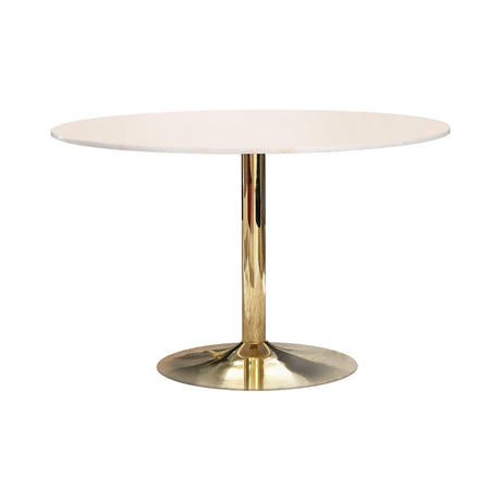 Kella Natural Marble And Gold Circular Dining Room Set - Ella Furniture