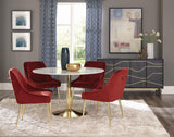 Kella Round Dining Table Natural Marble And Gold - Ella Furniture