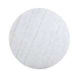 Kella Round Dining Table Natural Marble And Gold - Ella Furniture