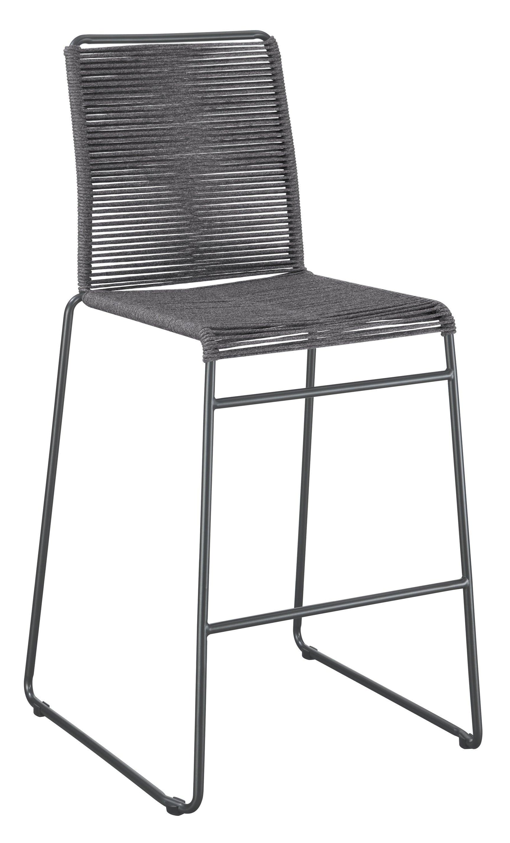 Kai Upholstered Bar Stools With Footrest (Set Of 2) Charcoal And Gunmetal - Ella Furniture