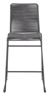 Kai Upholstered Bar Stools With Footrest (Set Of 2) Charcoal And Gunmetal - Ella Furniture