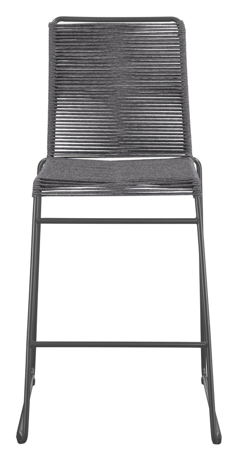 Kai Upholstered Bar Stools With Footrest (Set Of 2) Charcoal And Gunmetal - Ella Furniture