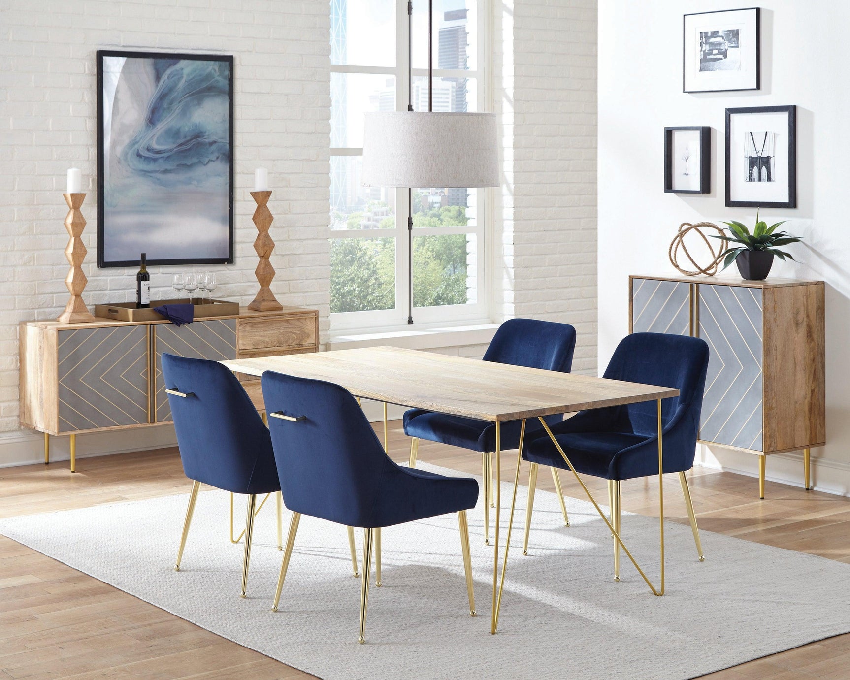 Mayette Side Chairs Dark Ink Blue (Set Of 2) - Ella Furniture
