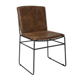 Abbott Upholstered Side Chairs Antique Brown And Matte Black (Set Of 2) - Ella Furniture