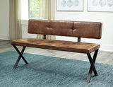 Sherman Bench Natural Acacia And Matte Black - Ella Furniture