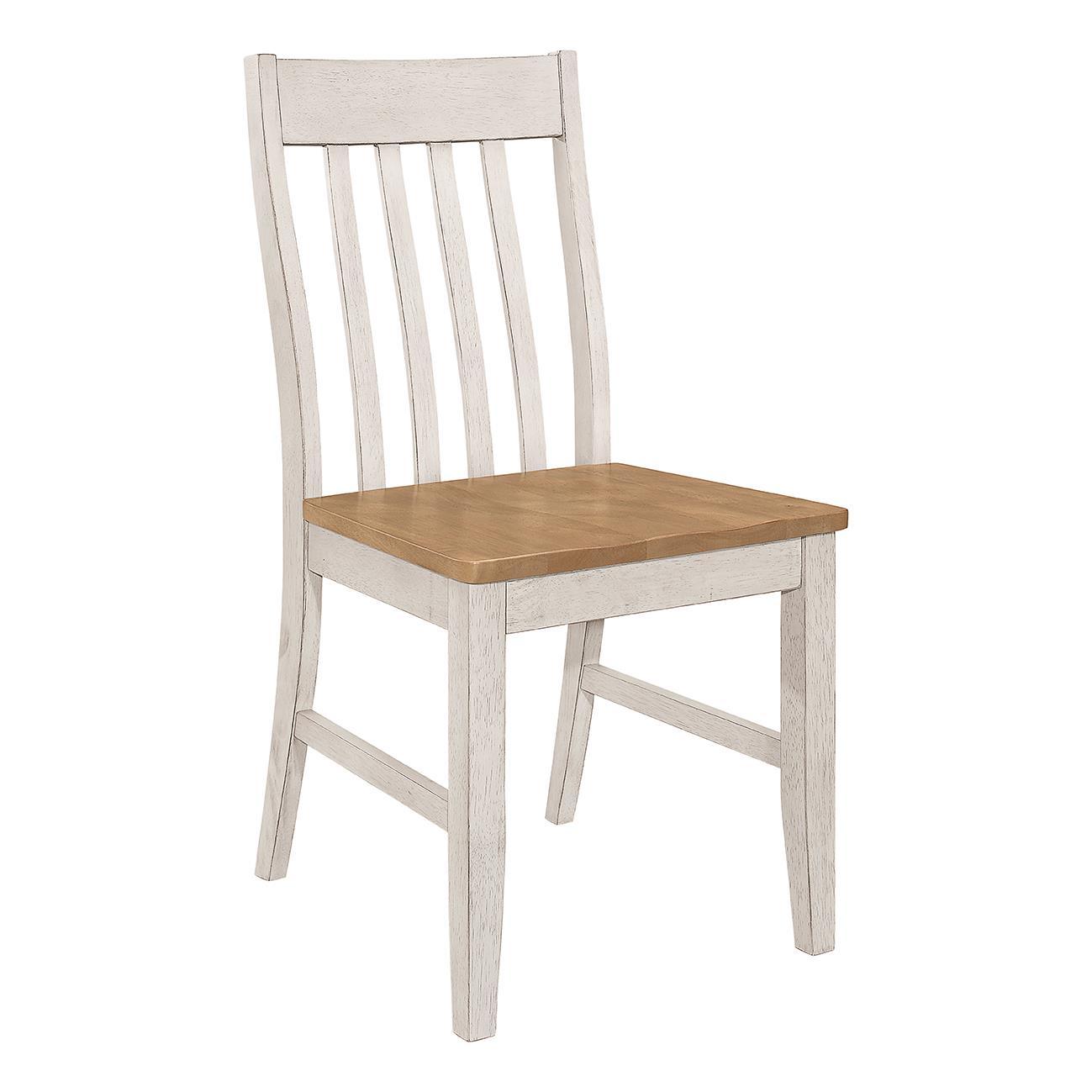 Kirby Slat Back Side Chair (Set Of 2) Natural And Rustic Off White - Ella Furniture