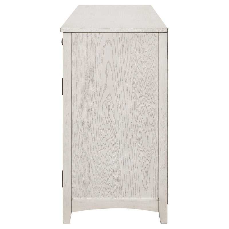 Kirby 3-Drawer Rectangular Server With Adjustable Shelves Natural And Rustic Off White - Ella Furniture