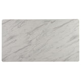 Everett Faux Marble Top Dining Table Natural Walnut And White - Ella Furniture