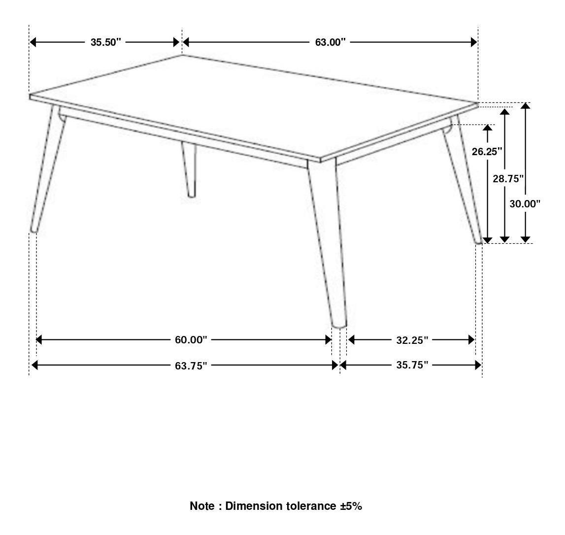 Everett Faux Marble Top Dining Table Natural Walnut And White - Ella Furniture