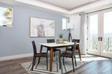 Everett Faux Marble Top Dining Table Natural Walnut And White - Ella Furniture