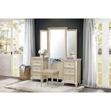 Celandine Silver Modern Traditional Wood And Engineered Wood Vanity Dresser With Mirror - Ella Furniture