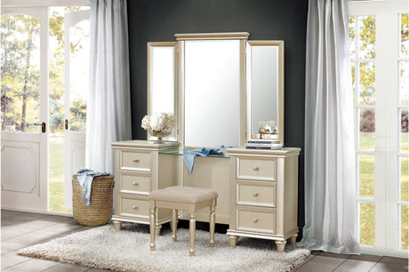 Celandine Pearl Embossed Traditional Engineered Wood Faux Leather Upholstered Tufted Youth Bedroom Set - Ella Furniture