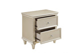 Celandine Silver Modern Traditional Solid Wood Faux Leather Upholstered Tufted Panel Bedroom Set - Ella Furniture