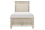 Celandine Pearl Embossed Traditional Engineered Wood Faux Leather Upholstered Tufted Youth Bedroom Set - Ella Furniture