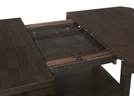 Prentiss Extendable Rectangular Counter Height Table With Butterfly Leaf Cappuccino - Ella Furniture