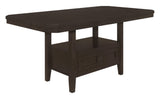 Prentiss Extendable Rectangular Counter Height Table With Butterfly Leaf Cappuccino - Ella Furniture