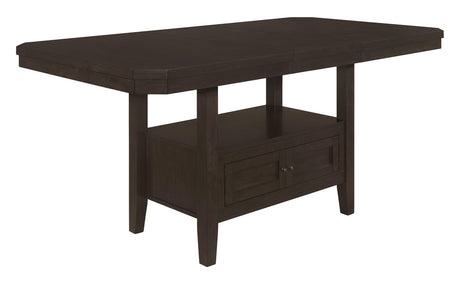 Prentiss Extendable Rectangular Counter Height Table With Butterfly Leaf Cappuccino - Ella Furniture