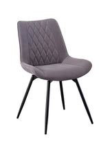 Diggs Upholstered Tufted Swivel Dining Chairs Grey And Gunmetal (Set Of 2) - Ella Furniture