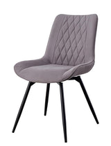 Diggs Upholstered Tufted Swivel Dining Chairs Grey And Gunmetal (Set Of 2) - Ella Furniture