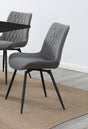 Diggs Upholstered Tufted Swivel Dining Chairs Grey And Gunmetal (Set Of 2) - Ella Furniture
