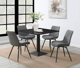 Diggs Upholstered Tufted Swivel Dining Chairs Grey And Gunmetal (Set Of 2) - Ella Furniture