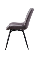 Diggs Upholstered Tufted Swivel Dining Chairs Grey And Gunmetal (Set Of 2) - Ella Furniture