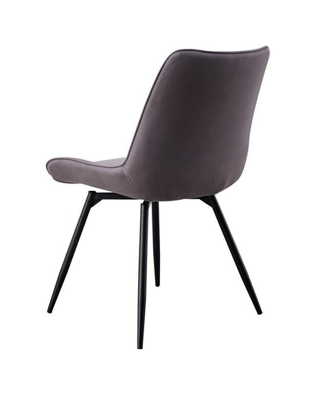Diggs Upholstered Tufted Swivel Dining Chairs Grey And Gunmetal (Set Of 2) - Ella Furniture