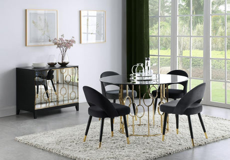Lindsey Arched Back Upholstered Side Chairs Black (Set Of 2) - Ella Furniture