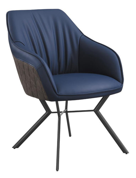 Trevon Upholstered Tufted Side Chairs (Set Of 2) Blue And Brown - Ella Furniture