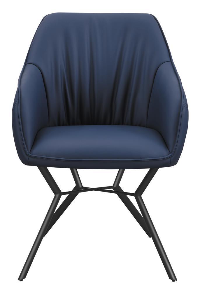 Trevon Upholstered Tufted Side Chairs (Set Of 2) Blue And Brown - Ella Furniture