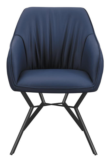 Trevon Upholstered Tufted Side Chairs (Set Of 2) Blue And Brown - Ella Furniture