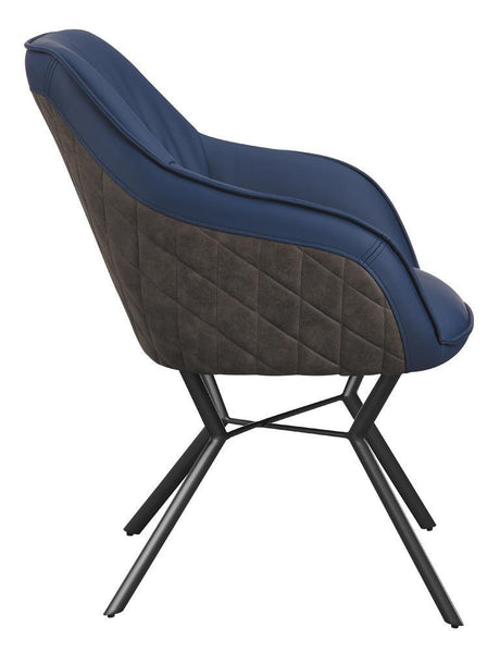 Trevon Upholstered Tufted Side Chairs (Set Of 2) Blue And Brown - Ella Furniture