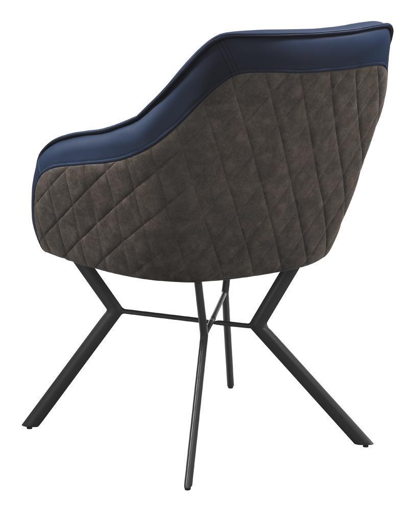 Trevon Upholstered Tufted Side Chairs (Set Of 2) Blue And Brown - Ella Furniture