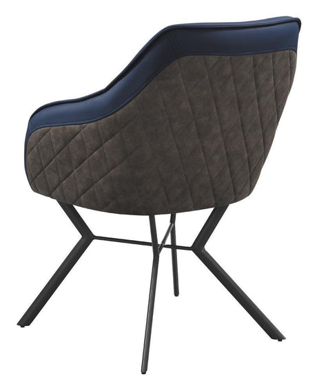 Trevon Upholstered Tufted Side Chairs (Set Of 2) Blue And Brown - Ella Furniture
