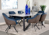 Trevon Upholstered Tufted Side Chairs (Set Of 2) Blue And Brown - Ella Furniture