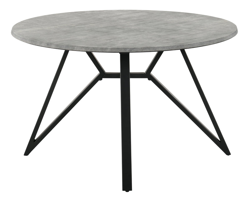 Neil Round Wood Top Dining Table Concrete And Black - Ella Furniture