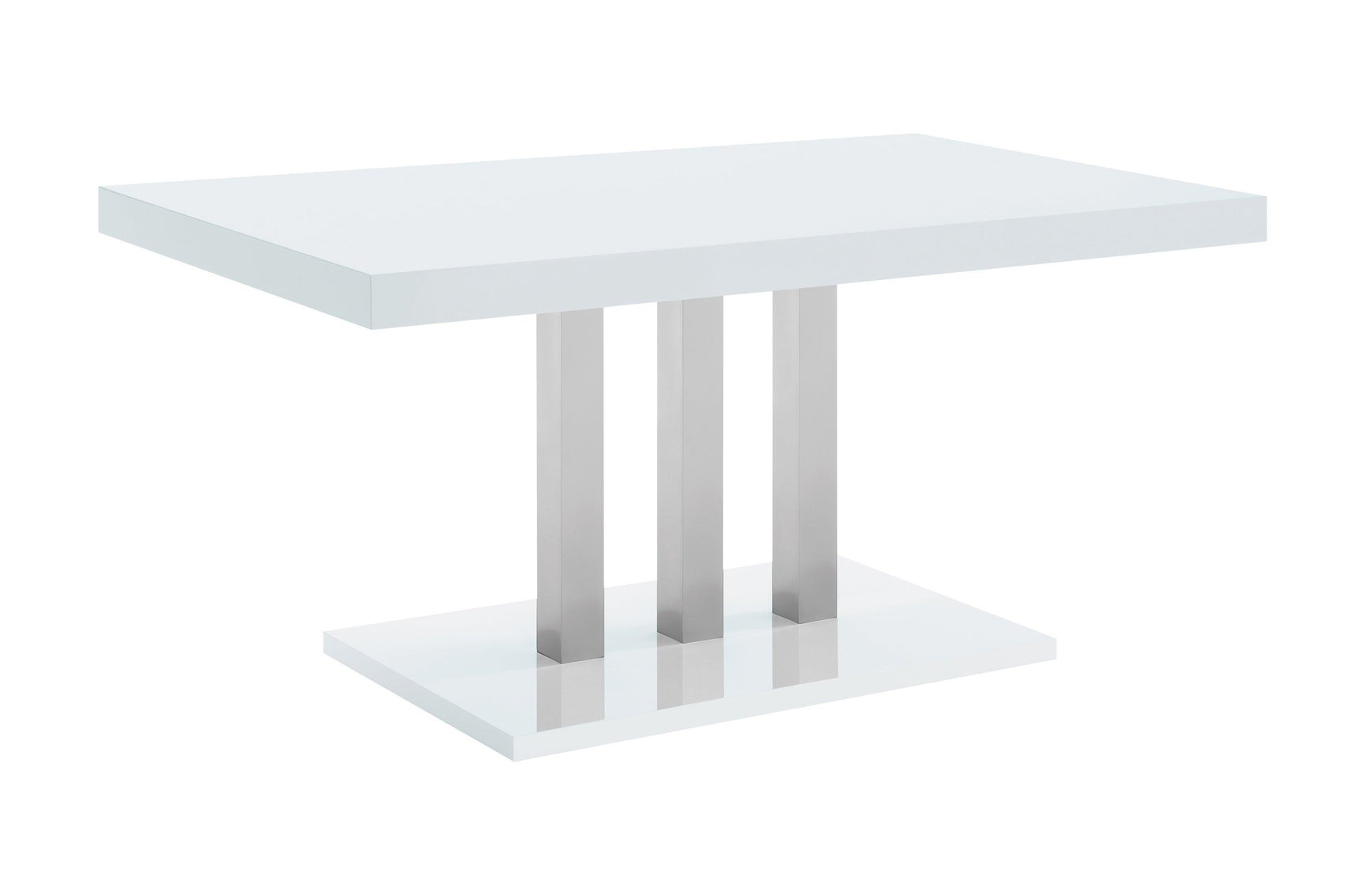 Brooklyn White And Chrome Dining Room Set - Ella Furniture