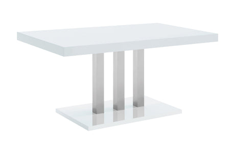 Brooklyn White And Chrome Dining Room Set - Ella Furniture
