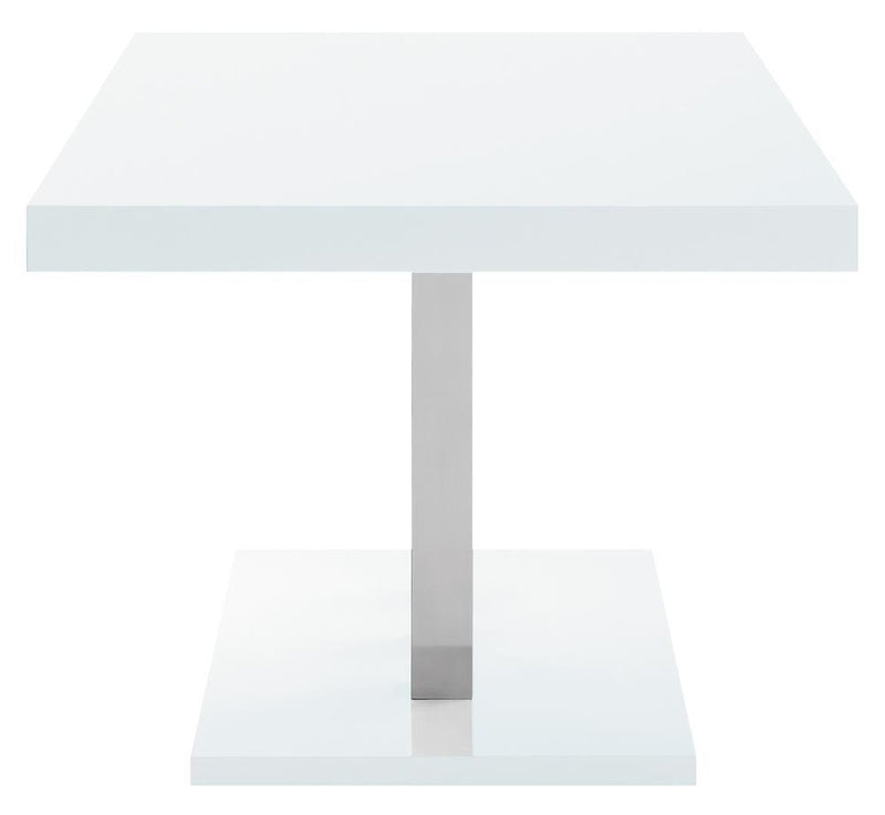Brooklyn Rectangular Dining Table White High Gloss And Chrome - Ella Furniture