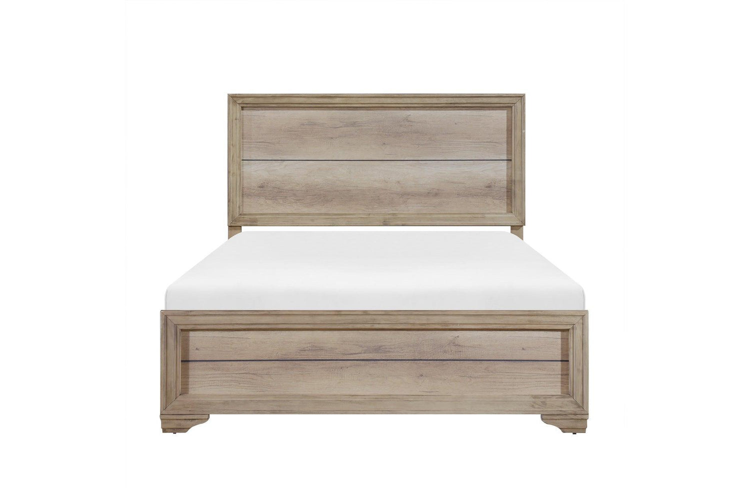 Lonan Rustic Melamine Laminate Modern Contemporary Solid Pine Wood Panel Bedroom Set - Ella Furniture