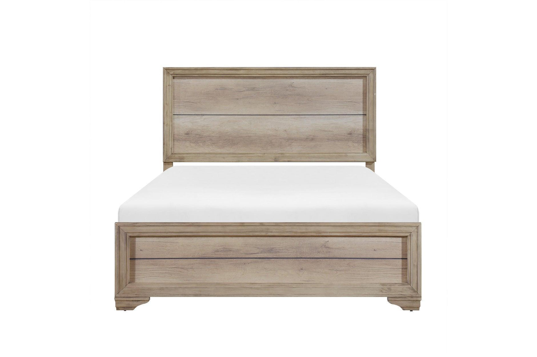 Lonan Rustic Melamine Laminate Modern Contemporary Solid Pine Wood Panel Bedroom Set - Ella Furniture