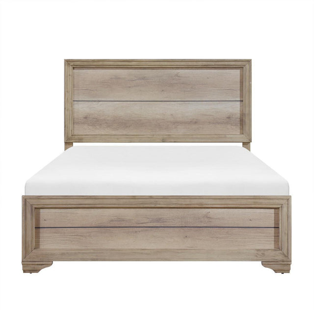 Lonan Natural Modern Contemporary Premium Melamine Board Wood And Engineered Wood Queen Panel Bed - Ella Furniture